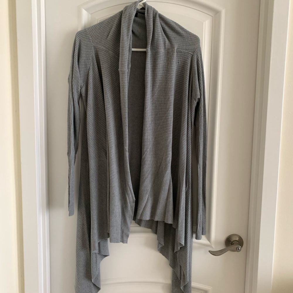 Gray Open Front Women's Sweater